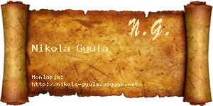 Nikola Gyula névjegykártya