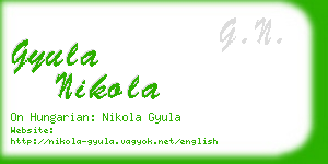 gyula nikola business card